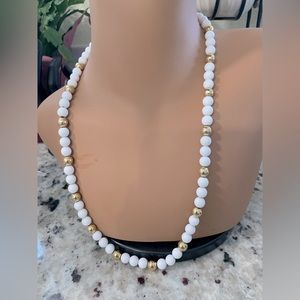 Napier White and Gold Necklace